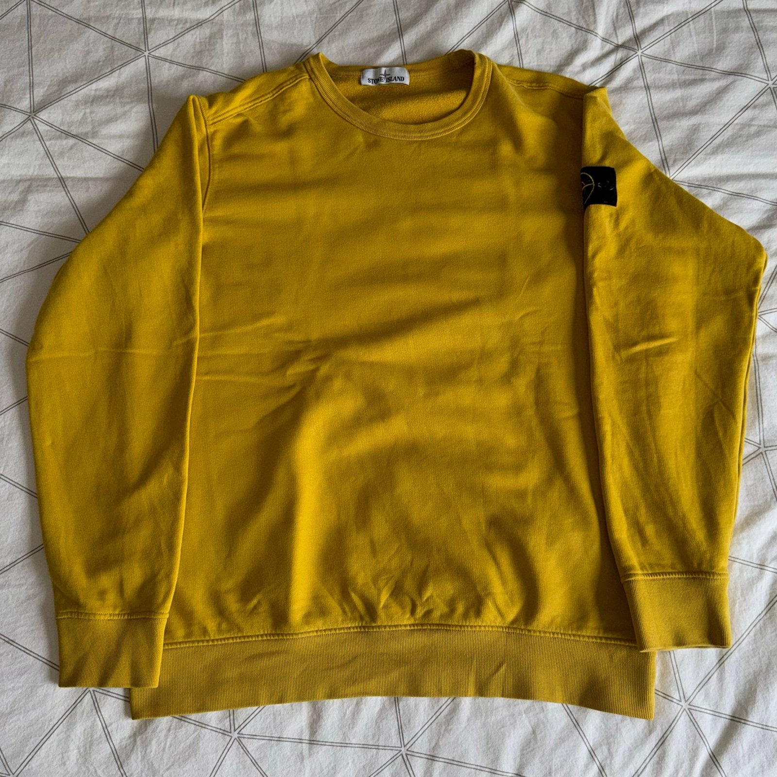 Stone Island Gele Crewneck Sweatshirt - Maat XXL, Ophalen of Verzenden, Zo goed als nieuw