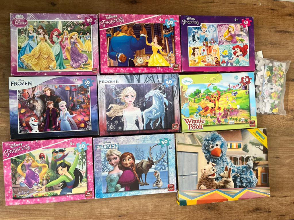 10 puzzels, 50 stukjes, compleet, Ophalen, 10 tot 50 stukjes, Gebruikt, 4 tot 6 jaar