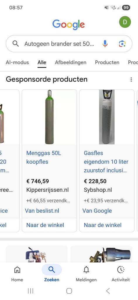 Autogeen Brander Snijder Zuurstof Acetyleen Set, Ophalen
