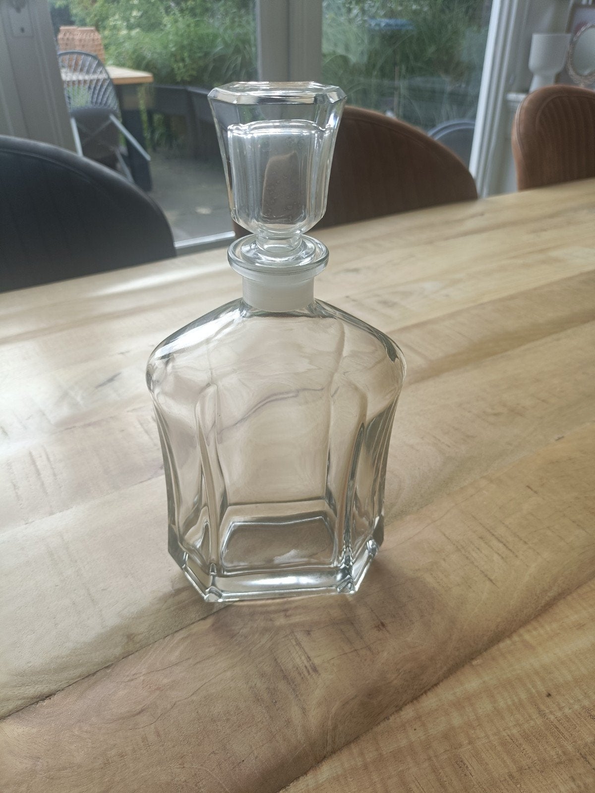 Mooie glazen Whiskey karaf met stop, 28 cm hoog, Glas of Glazen, Gebruikt, Klassiek, Ophalen of Verzenden
