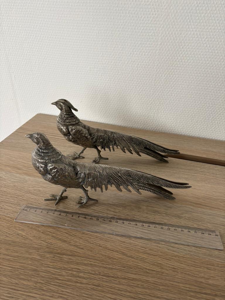 Set decoratieve metalen vogels / fazanten, Antiek en Kunst, Ophalen