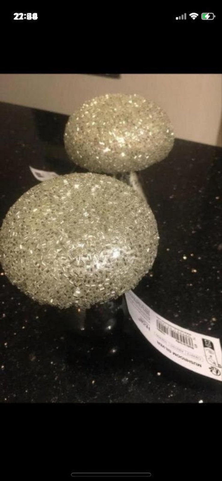 Decoratieve glazen paddenstoel met glitter, Ophalen, Nieuw, Modern, Glas