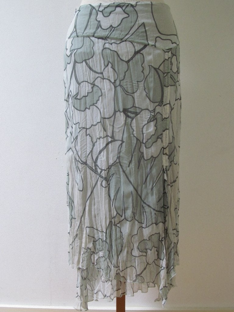 Rok Bandolera in wit met zachtgroen dessin, maat 38, Maat 38/40 (M), Ophalen of Verzenden, Zo goed als nieuw, Bandolera