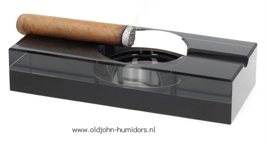 ANGELO SIGARENASBAK ZWART KRISTALGLAS 20 cm!!!  1,6 kg sab22, Verzenden, Nieuw, Asbak