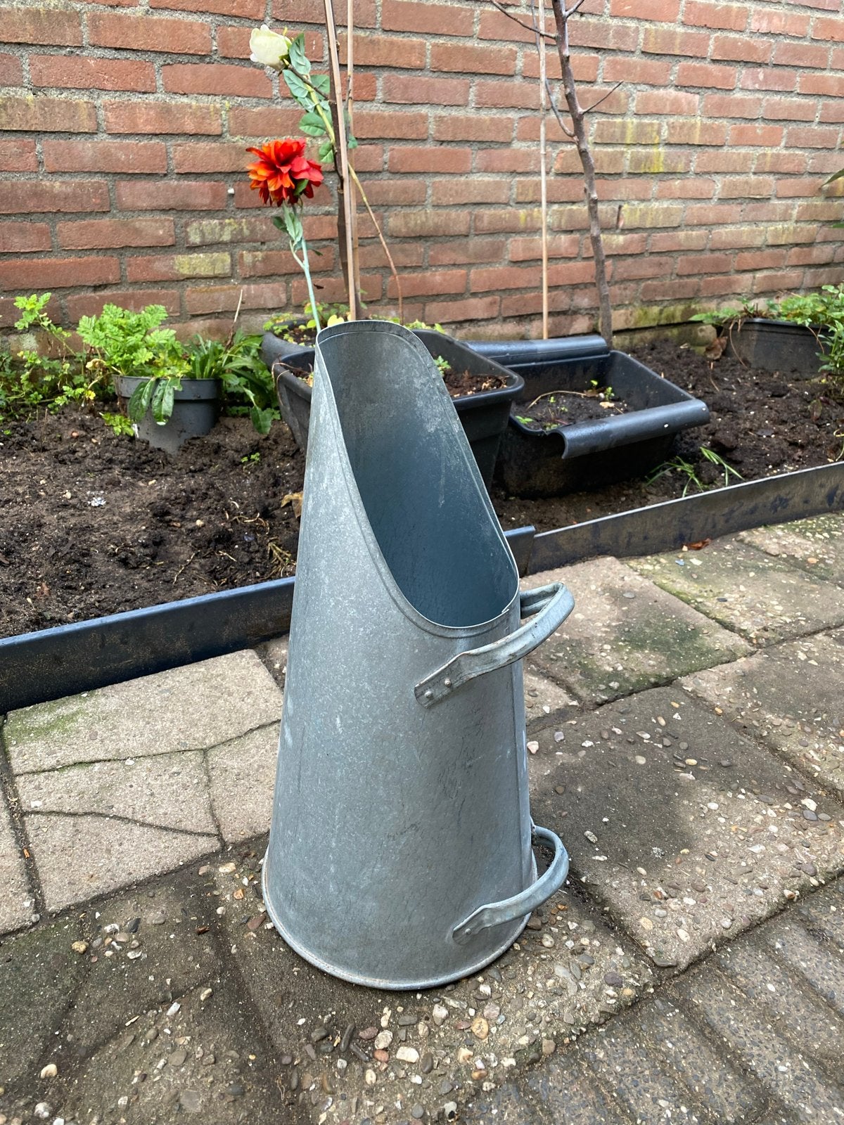 Metalen kolenkit / haardhoutschep, Ophalen of Verzenden