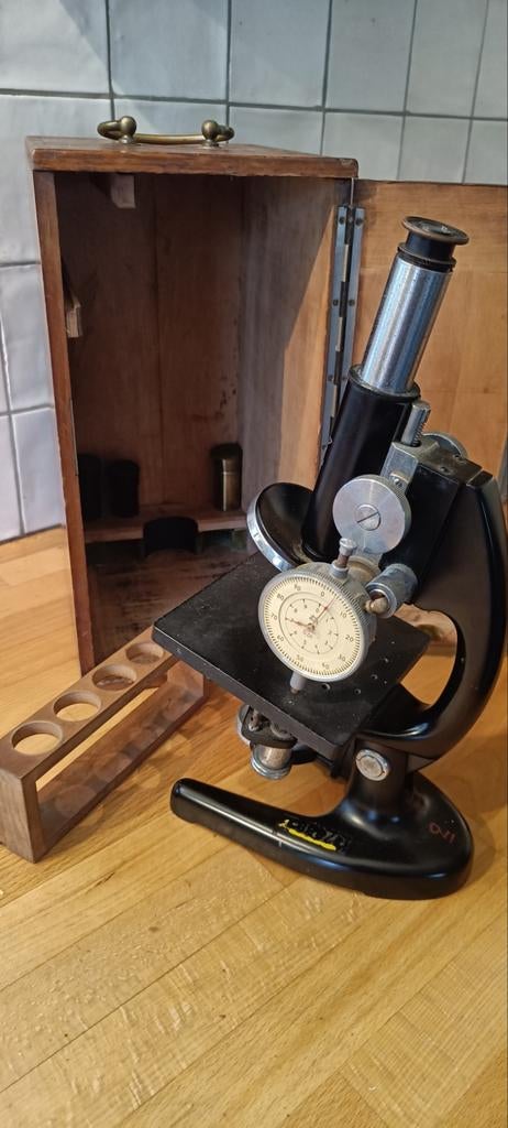 Antieke Reichert Wenen Microscoop in Koffer - Nr. 221 466, Ophalen of Verzenden
