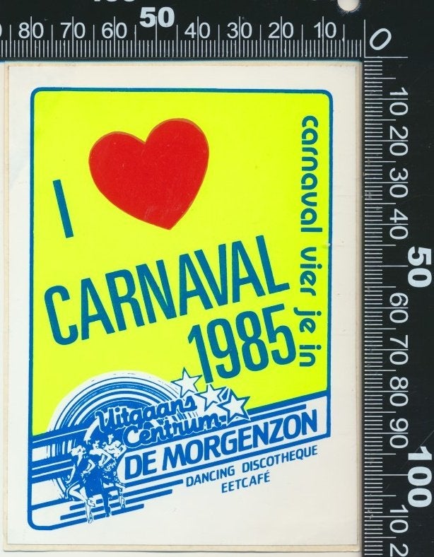 Sticker: Bar Dancing De Morgenzon - 1985 - Zeeland, Ophalen of Verzenden, Zo goed als nieuw, Bedrijf of Vereniging