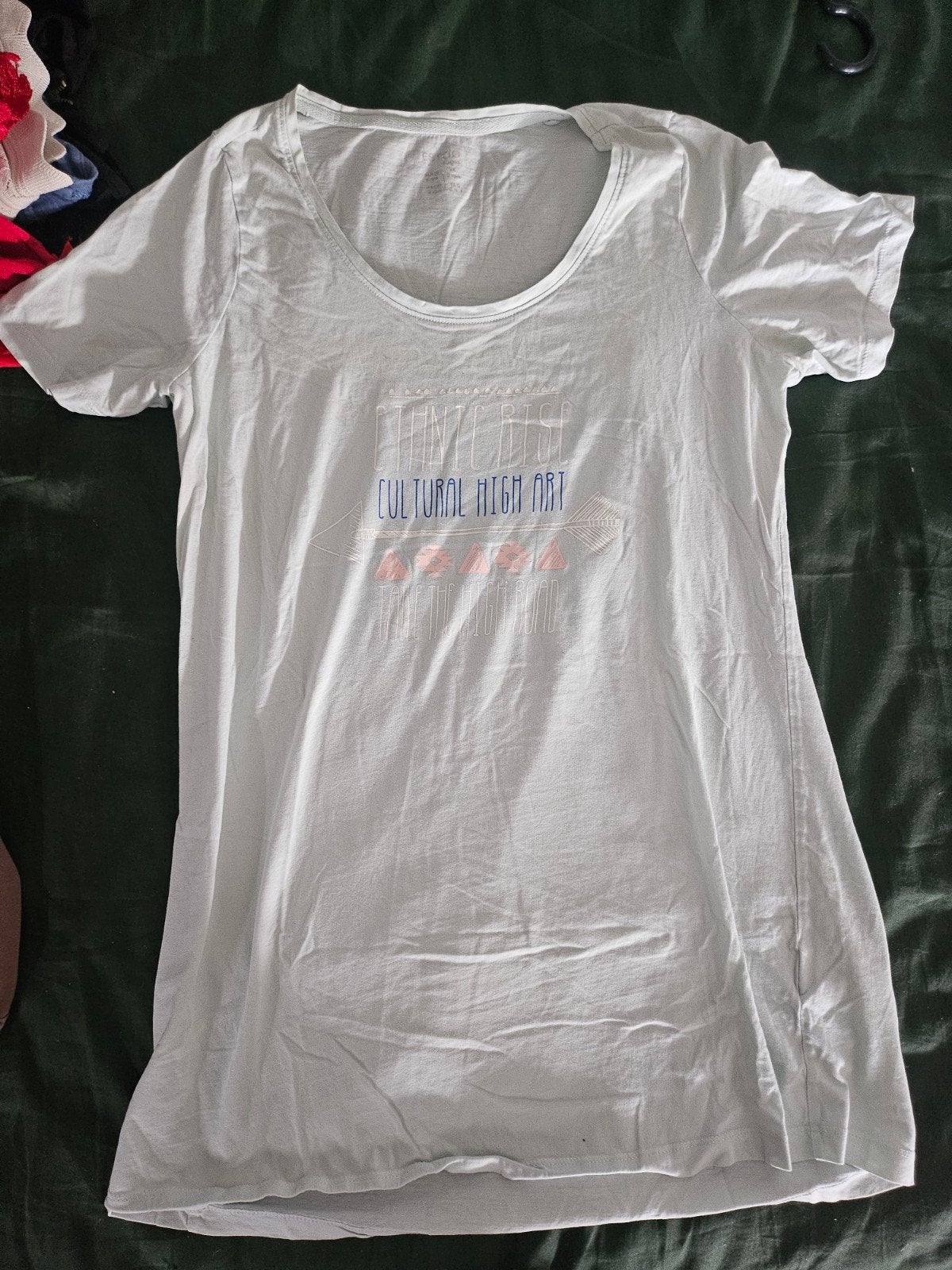 Lichtblauw T-shirt met korte mouwen en print, Maat 38/40 (M), Blauw, Ophalen of Verzenden, Korte mouw