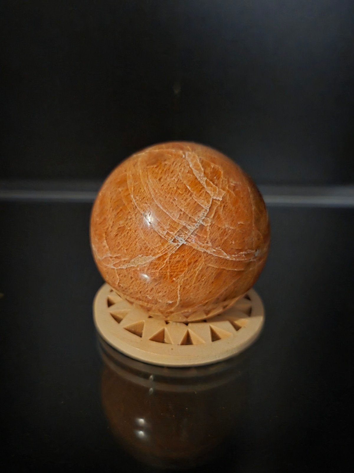 Kleine oranje edelsteen bol, Ophalen of Verzenden