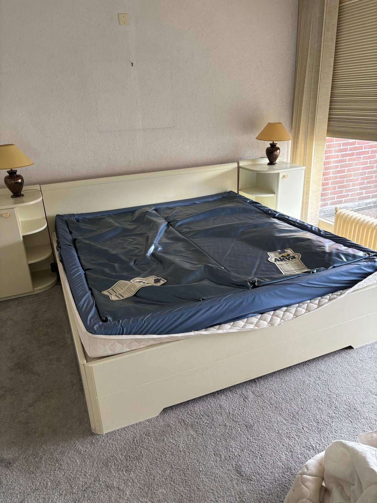 Waterbed Akva met ombouw en bijzetkastjes, Ophalen, Tweepersoons, 180 cm, 200 cm