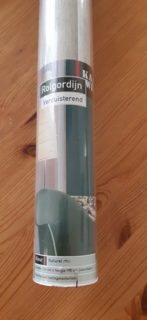 verduisterend rolgordijn naturel 1,50 breed x 1,90 hoog, Huis en Inrichting, Ophalen, In te korten, Rolgordijn, 150 cm
