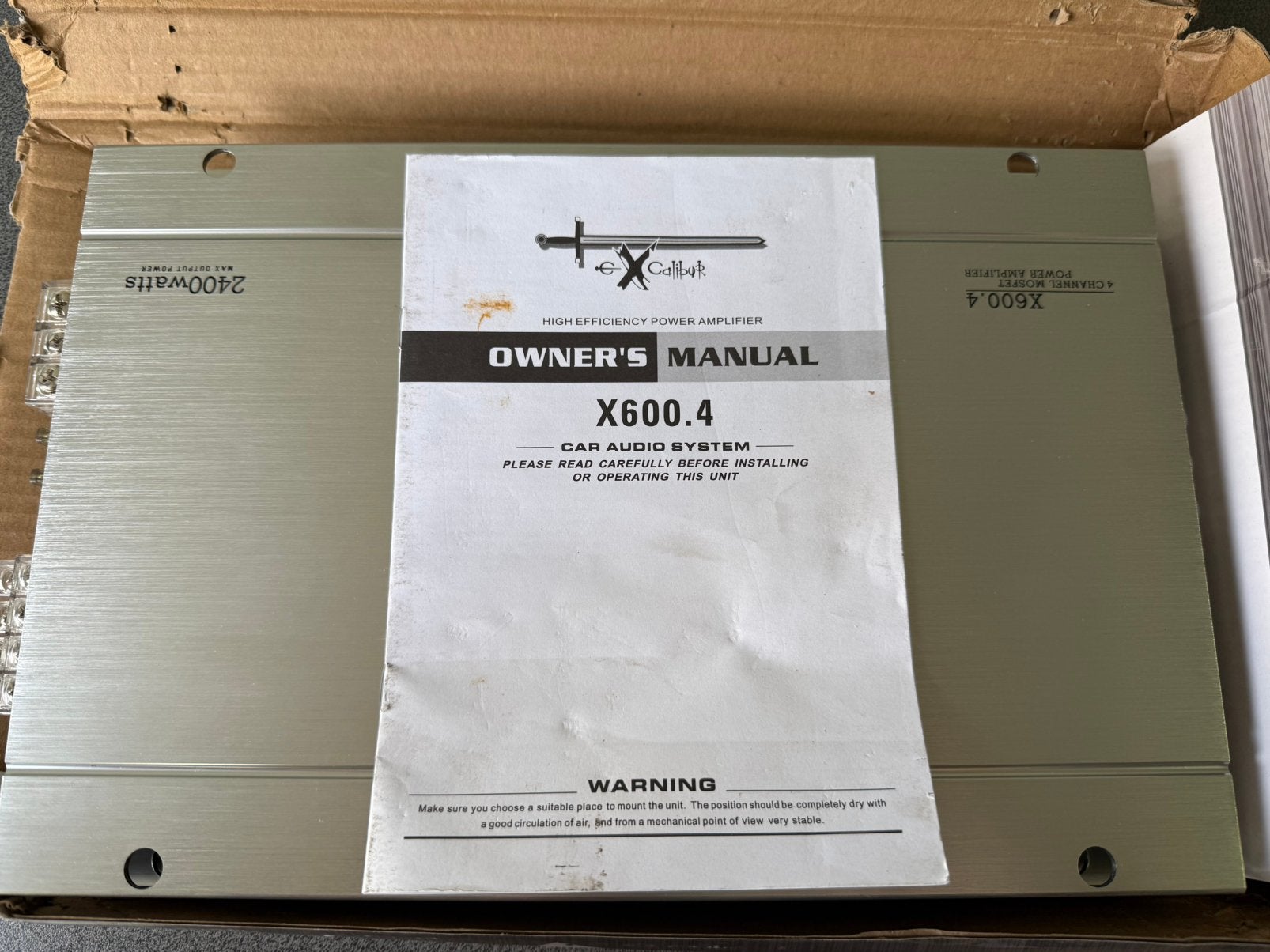 Excalibur X600.4 - Autoversterker - 4-Kanaals - 2400W Piek, Ophalen of Verzenden, Zo goed als nieuw