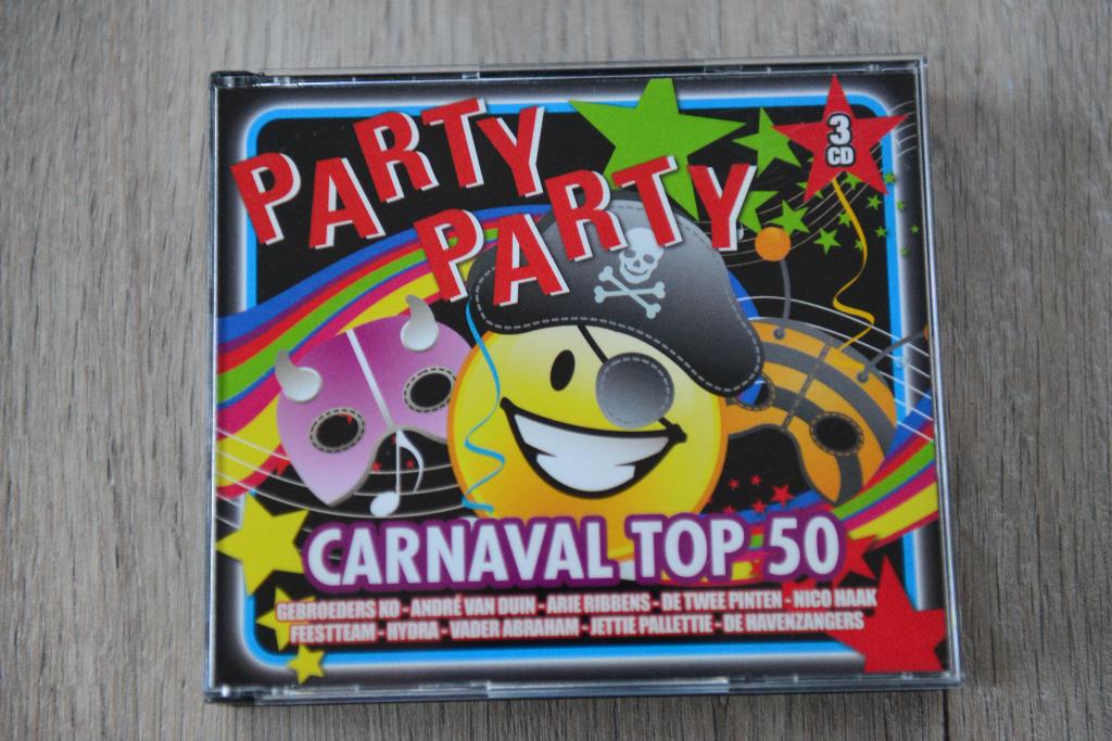 PARTY PARTY CARNAVAL Top 50 == 3CDbox 50 geweldige nummer, Verzenden, Zo goed als nieuw, Levenslied of Smartlap