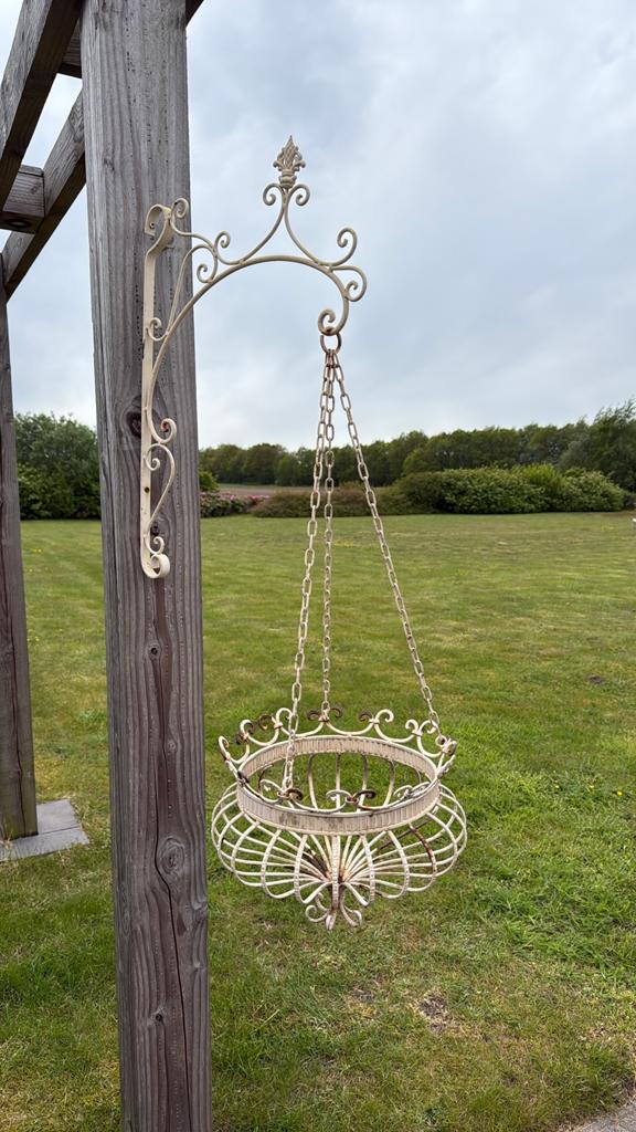 Erg fraaie brocante hanging baskets, Tuin en Terras, Ophalen, Gebruikt, Minder dan 30 cm, Rond