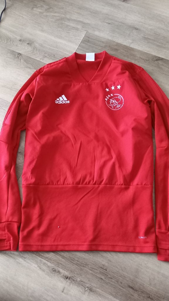 Ajax Adidas Trainingsshirt Rood Maat XS, Maat XS of kleiner, Ophalen of Verzenden, Zo goed als nieuw, Shirt