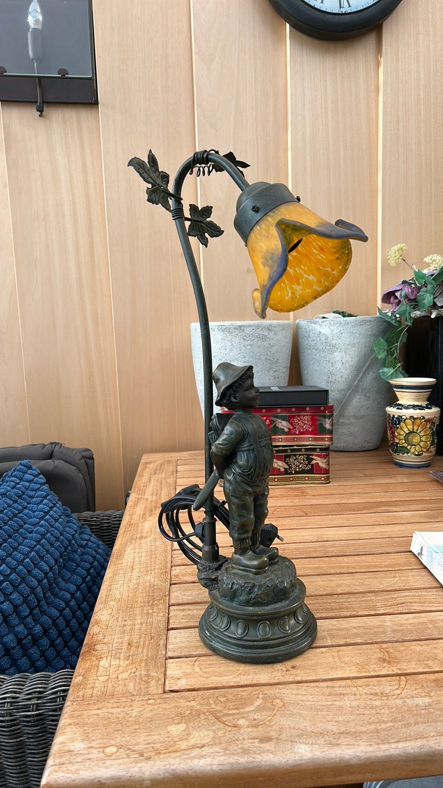 Tafellamp, Ophalen of Verzenden, Zo goed als nieuw, Glas