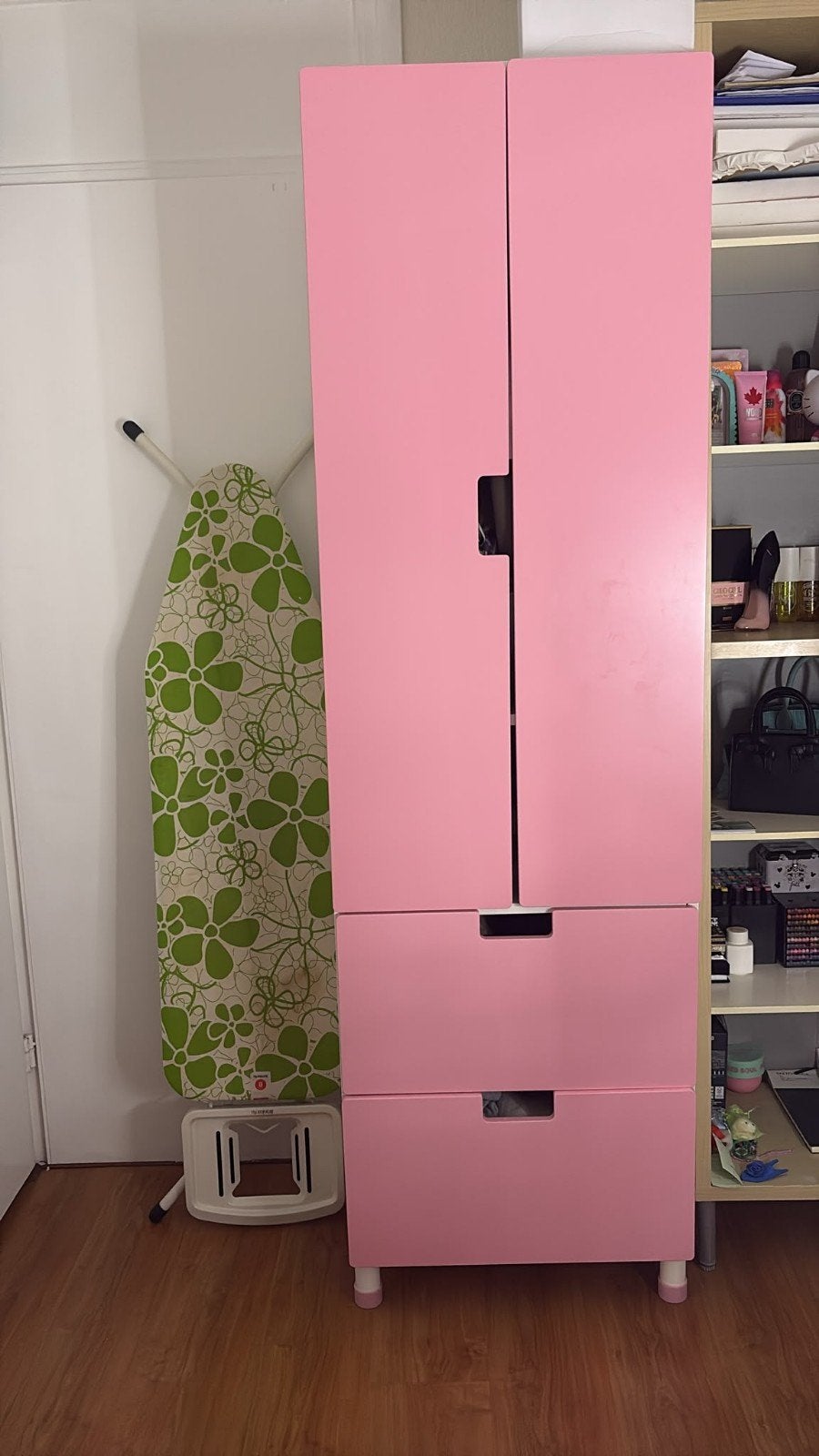 Roze ikea kledingkast met lades en deuren, Ophalen, Overige materialen, Gebruikt, 50 tot 100 cm