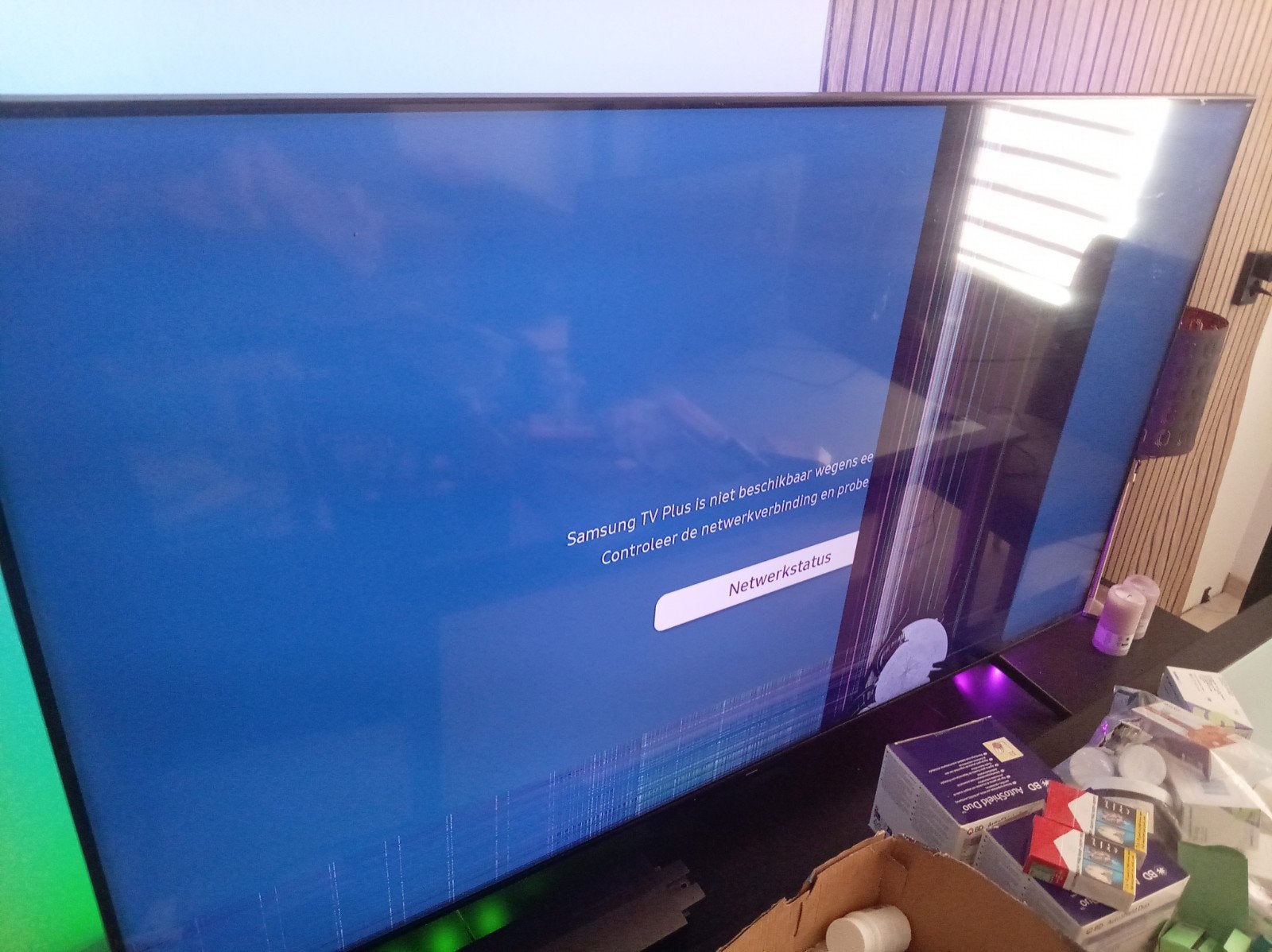 Samsung Smart TV 75 inch met 1/4 defect scherm (onderdelen/, Audio, Tv en Foto, Televisies, Ophalen, 50 Hz, Samsung, 100 cm of meer