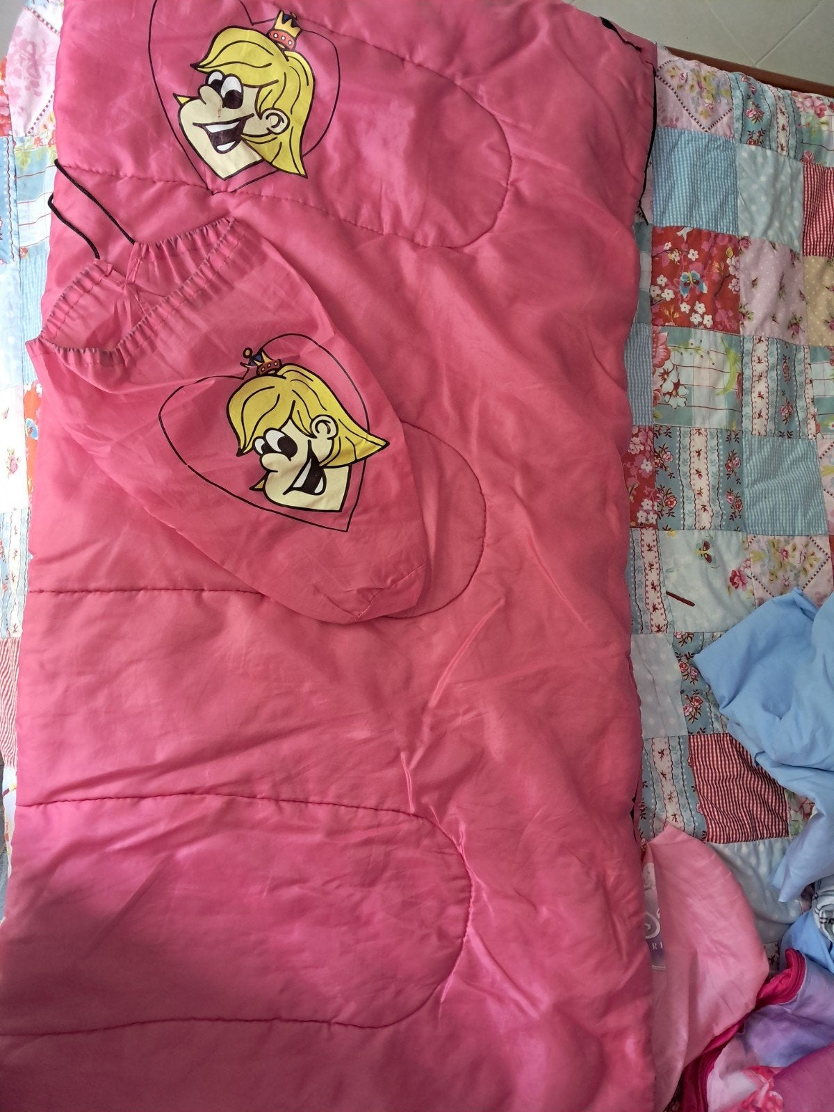 Roze kinderslaapzak met prinses print, Ophalen of Verzenden, Gebruikt