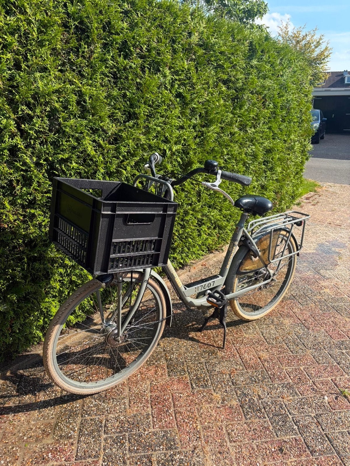 Kleine damesfiets / kinderfiets met krat – 3 versnellingen, Gebruikt, Velgrem, Versnellingen, 50 tot 53 cm