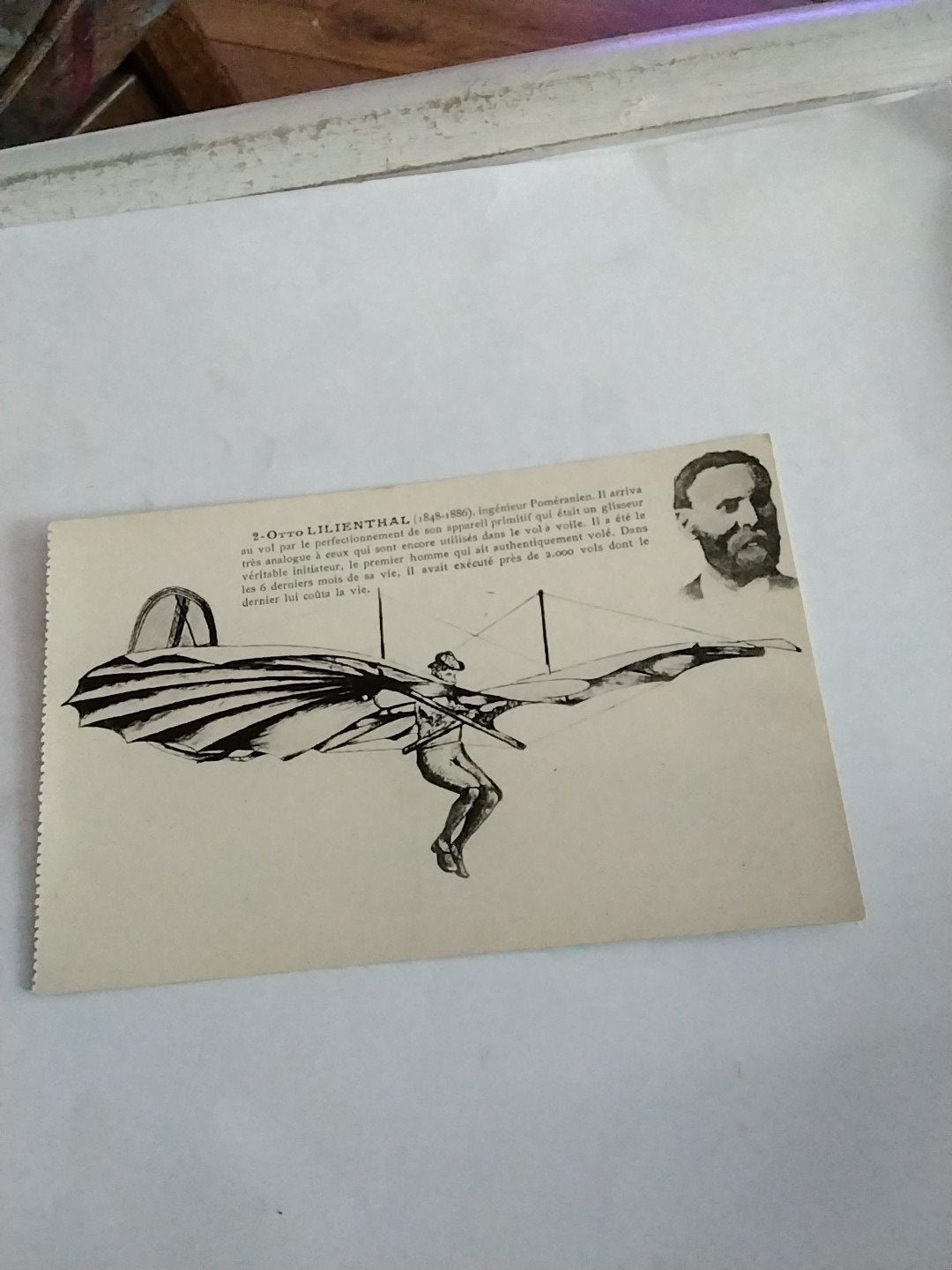 Oude Franse Ansichtkaart Otto Lilienthal Vliegtuig, Ophalen of Verzenden, Voor 1920, Ongelopen