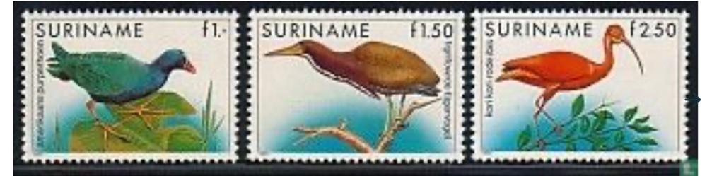 Te koop vogels Suriname 1248#1250 postfris, Ophalen of Verzenden, Postfris