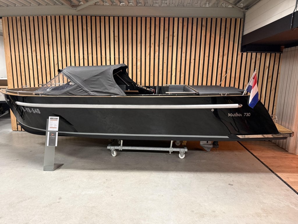 Nette! MAXIMA 730 DELUXE '80PK HONDA' BOEGSCHR KOELKAST LED!, 3 m, Tender, 0 cm, Zo goed als nieuw