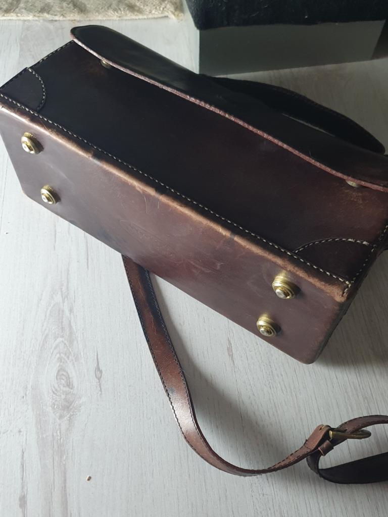 Echt Leren Bosboom Schoudertas - Vintage Bruin, Ophalen, Gebruikt, Bruin, Schoudertasje