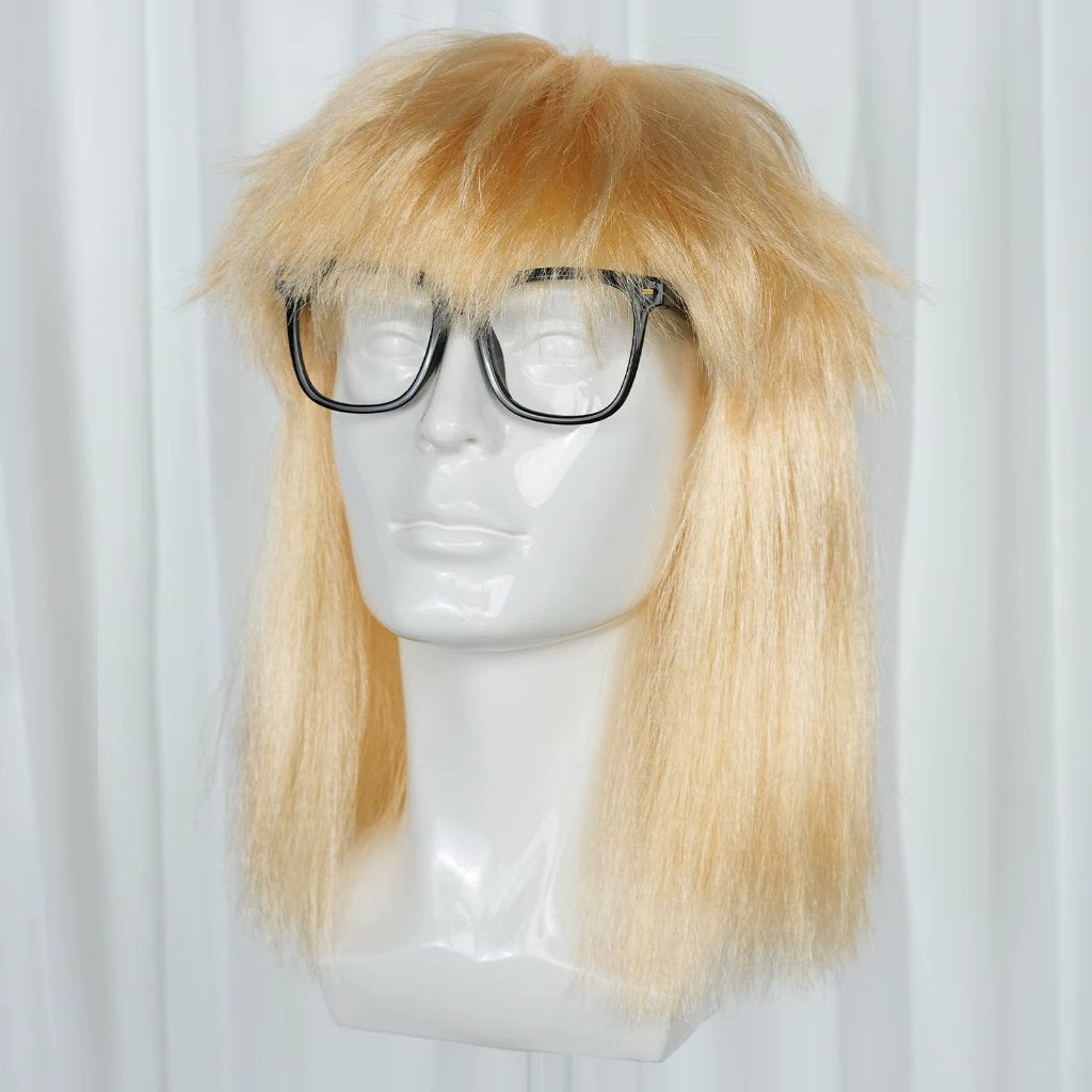 Blonde Heren Mullet Pruik, Verzenden, Nieuw, Pruik of Haarverlenging