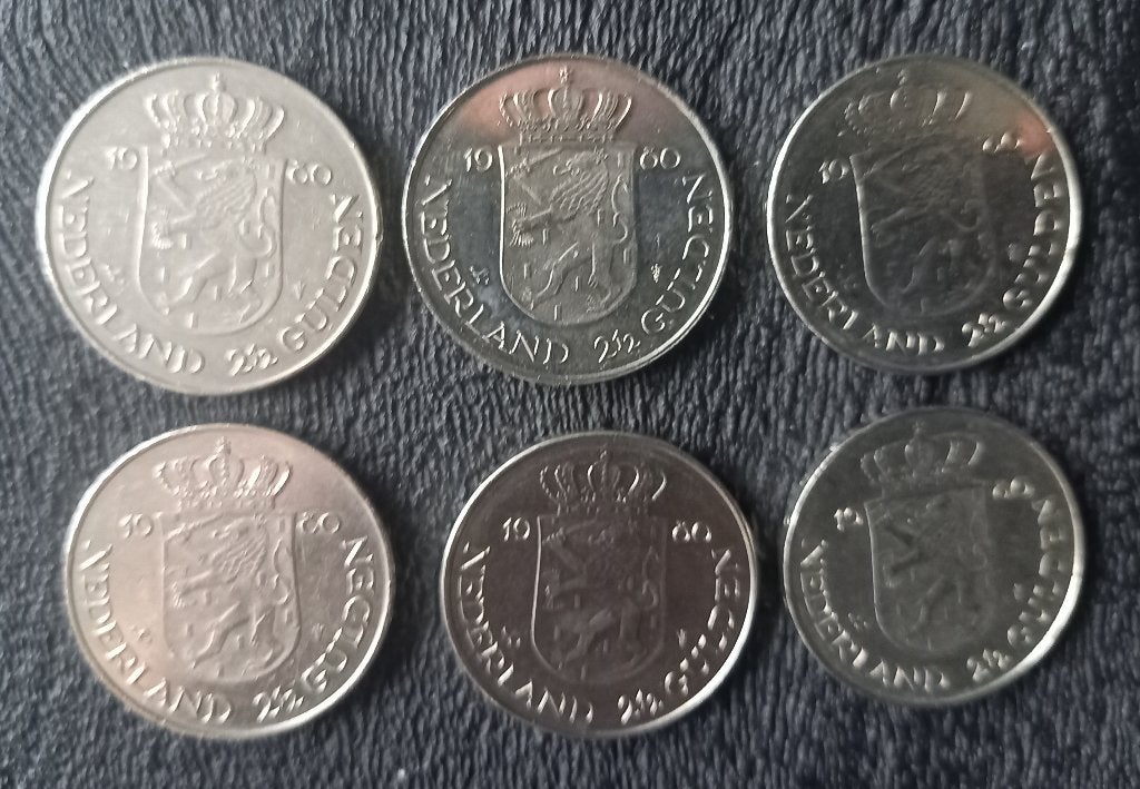 6 rijksdaalders dubbele kop 1980, Ophalen of Verzenden, Koningin Juliana, 2½ gulden