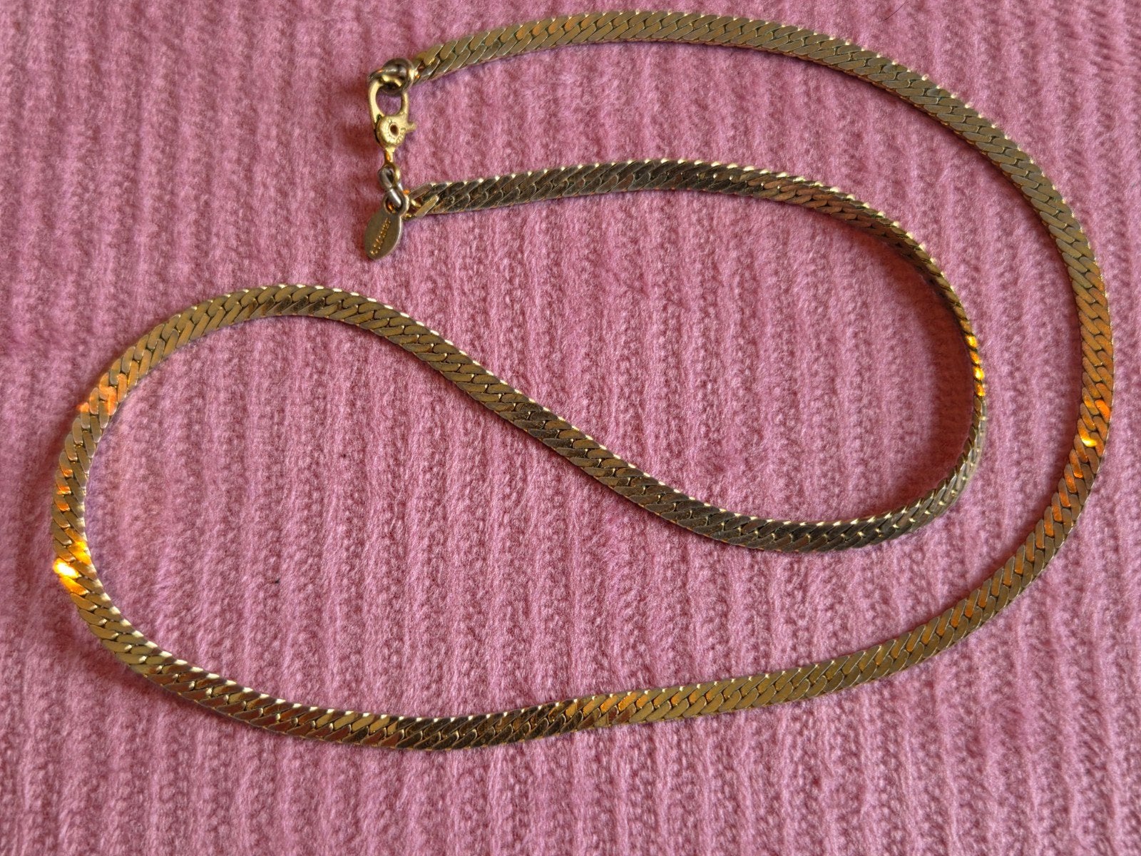 Vintage Vergulde Monet Ketting - 40 cm, Sieraden, Tassen en Uiterlijk, Ophalen of Verzenden, Gebruikt, Goud, Overige materialen