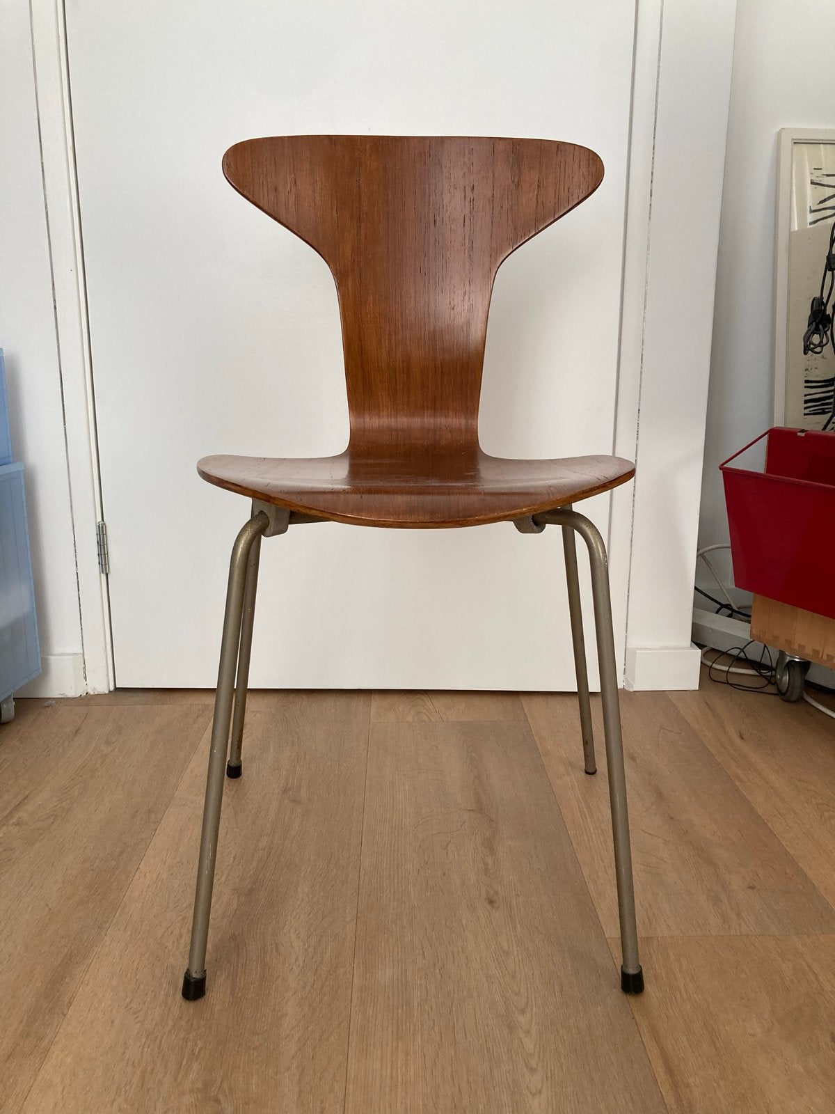 Vintage Fritz Hansen - Mug 3105 stoel - teak - Arne Jacobsen, Huis en Inrichting, Stoelen, Ophalen, Gebruikt, Bruin, Eén