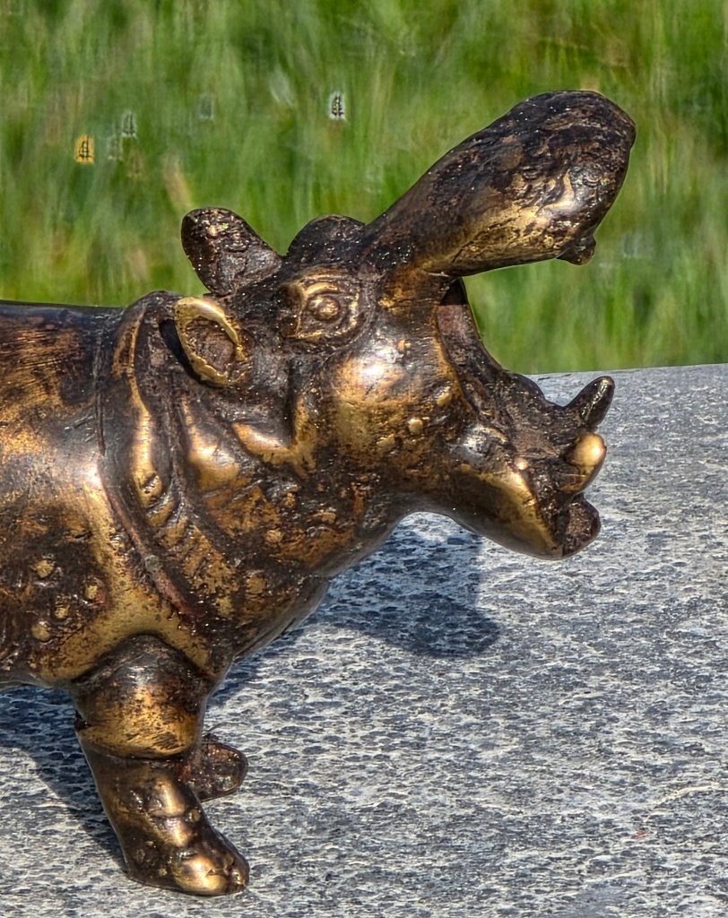 NIJLPAARD / bronzen beeld / 6,5 cm hoog, Ophalen of Verzenden, Wild dier, Beeldje of Figuurtje