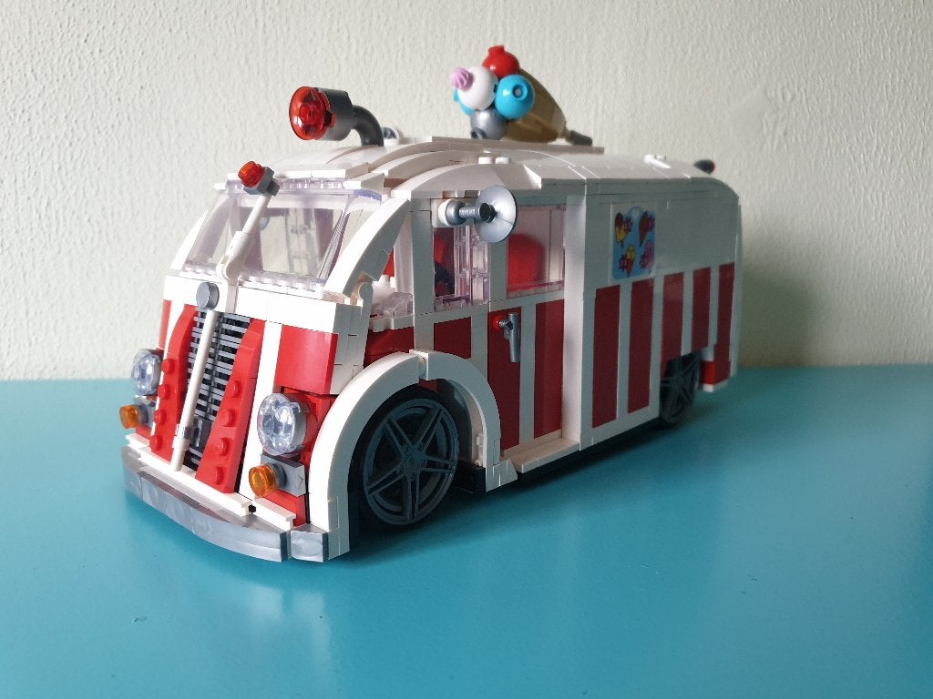 ijsco wagen Ice Cream Truck Mould King bouwstenen ijs Lego?, Ophalen of Verzenden, Zo goed als nieuw