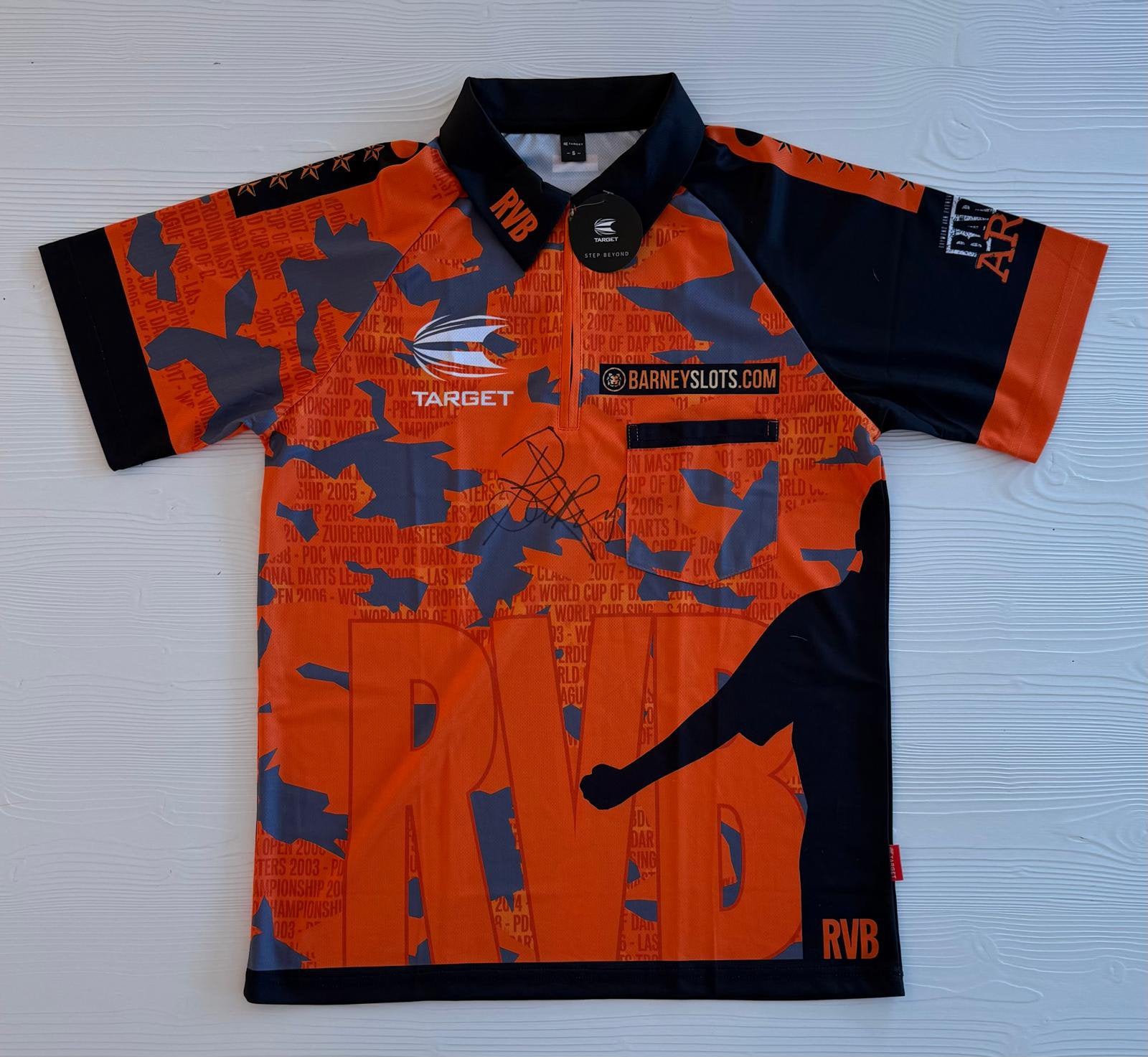 Gesigneerd dartshirt Raymond van Barneveld (s), zonder COA., Verzenden, Nieuw, Overige sporten, Shirt