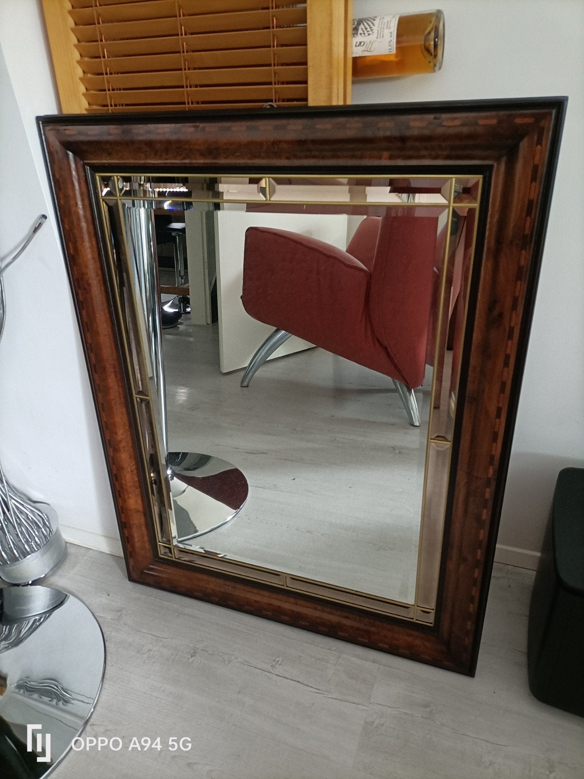 Vintage spiegel, Antiek en Kunst, Antiek | Spiegels, Ophalen, Rechthoekig, Minder dan 50 cm