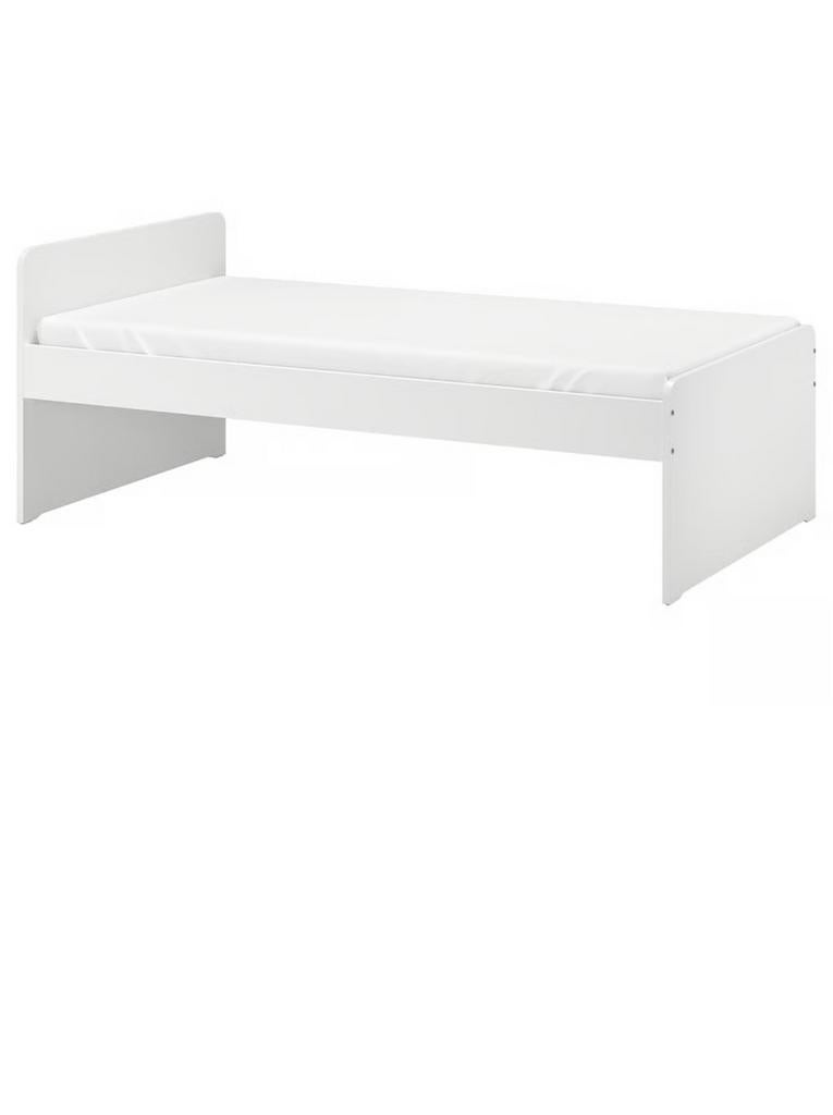 SLÄKT bed 90x200, Ophalen, 85 tot 100 cm, Zo goed als nieuw, Lattenbodem