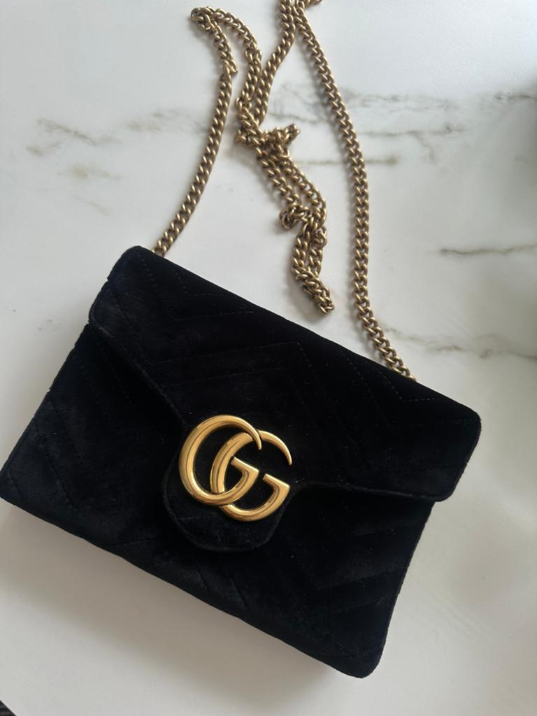 Gucci Marmont fluwelen ORGINEEL schoudertasje zwart dustbag, Ophalen, Zo goed als nieuw, Zwart, Schoudertasje