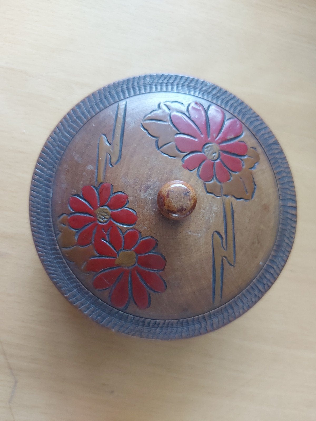 Vintage houten dekselpot Amsterdamse school, Antiek en Kunst, Ophalen of Verzenden