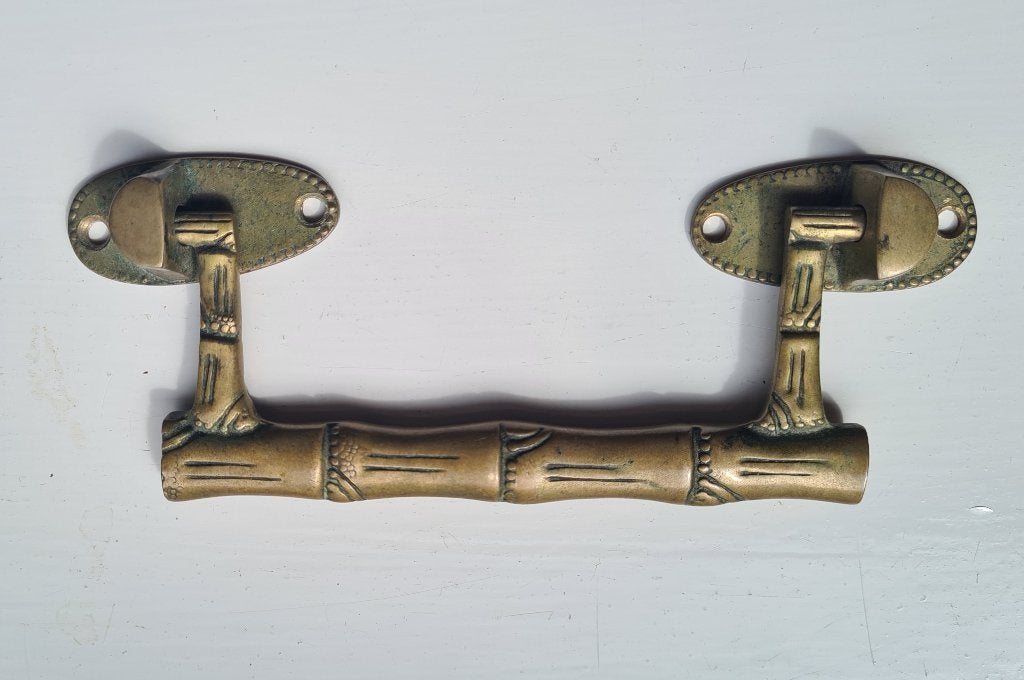 1x meubelbeslag lade greep bamboe, Doe-het-zelf en Verbouw, Hang- en Sluitwerk, Ophalen of Verzenden, Zo goed als nieuw, Koper of Messing