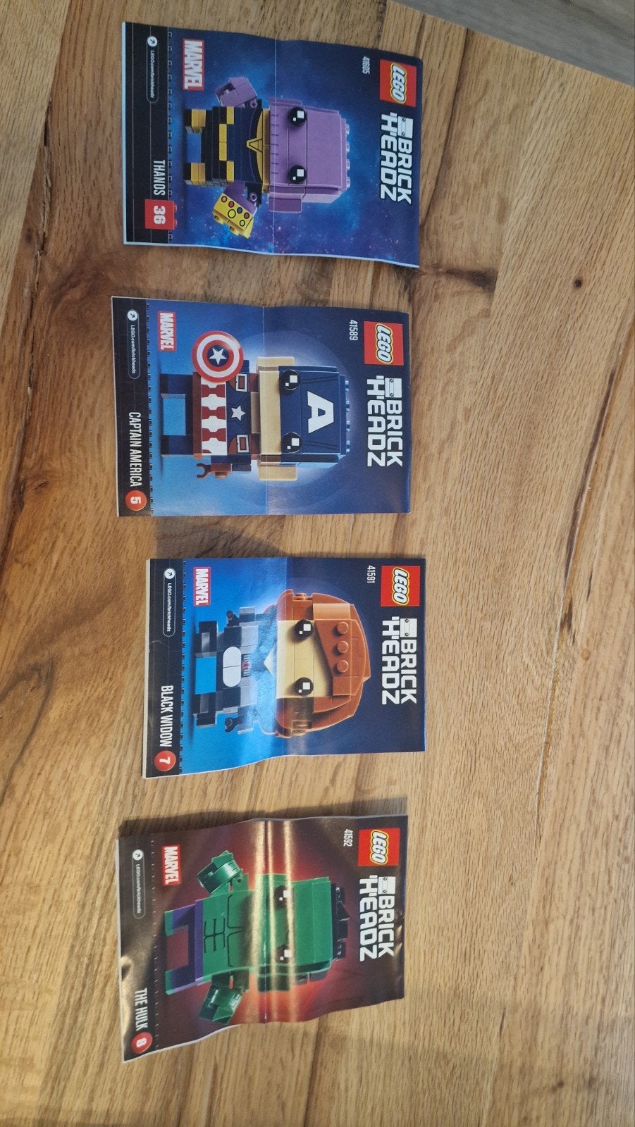 4 Marvel Brickheadz Lego, Hulk-Thanos-Capt America-Black wid, Ophalen, BrickHeadz, Lego, Overige typen