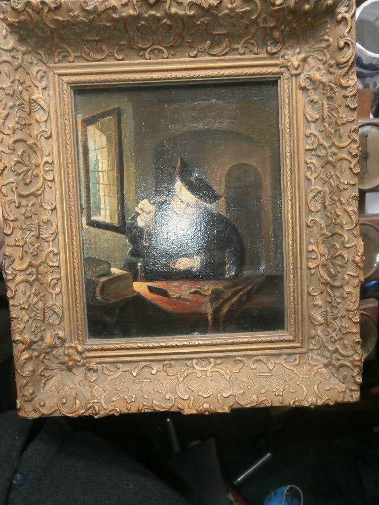 Schilderij de GOUDWEGER, naar S.KONINCK, Ophalen, Portret of Personen