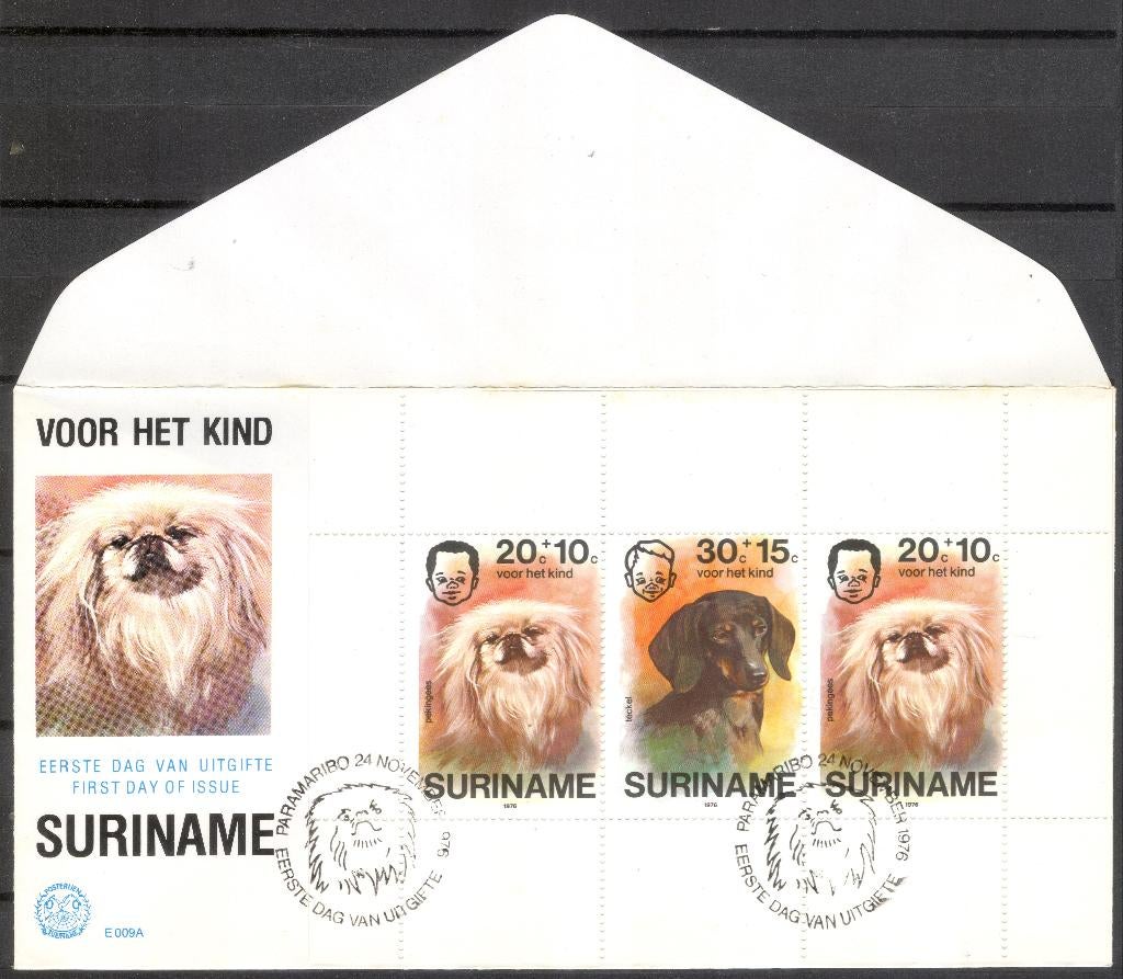 Suriname - voor het kind 1976 - honden - blok, Verzenden, Envelop