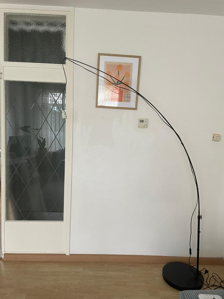 Booglamp Ikea zwart, Ophalen, Gebruikt, Metaal, 150 tot 200 cm