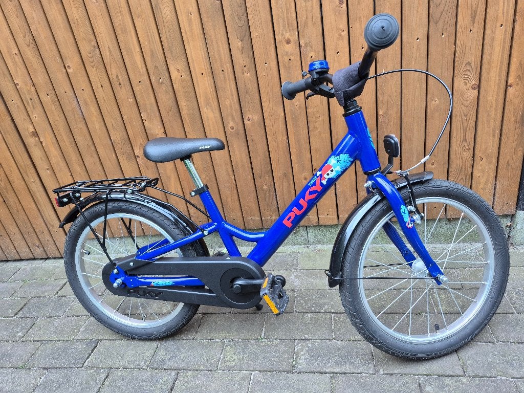 Puky Youke 18 inch Alu marineblauw met originele zijwieltjes, Ophalen, Terugtraprem, Zijwieltjes, 16 tot 20 inch