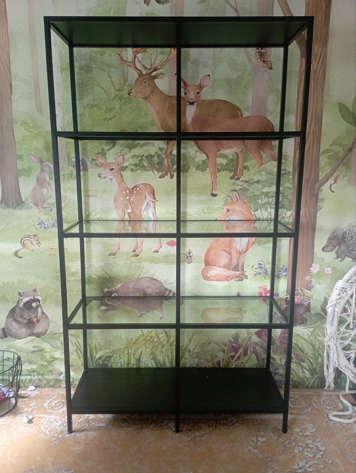 Zwart metalen wandkast boekenkast - 175x100, Ophalen, Gebruikt