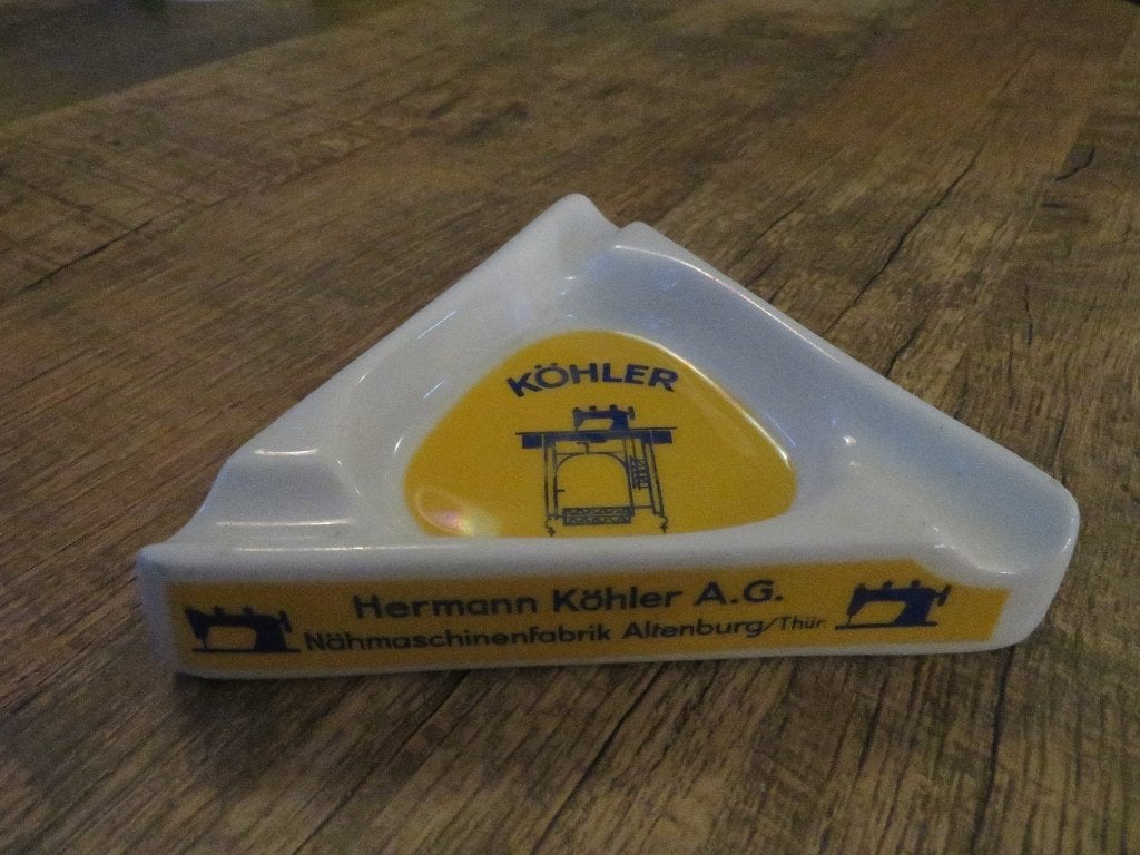 Vintage Köhler Naaimachinefabriek Asbak, Ophalen of Verzenden, Gebruikt, Asbak
