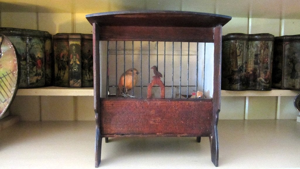 Antiek houten vinkenkooitje, Antiek en Kunst, Curiosa en Brocante, Ophalen of Verzenden