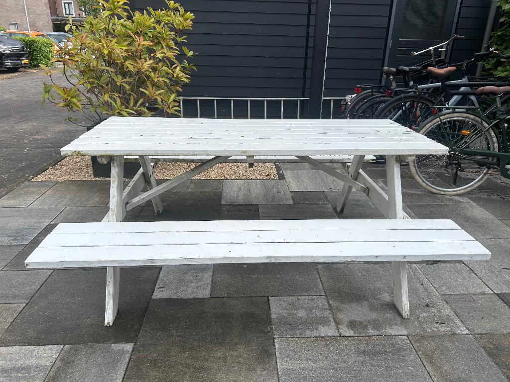 Picknicktafel, Ophalen, Gebruikt, Rechthoekig, Hout