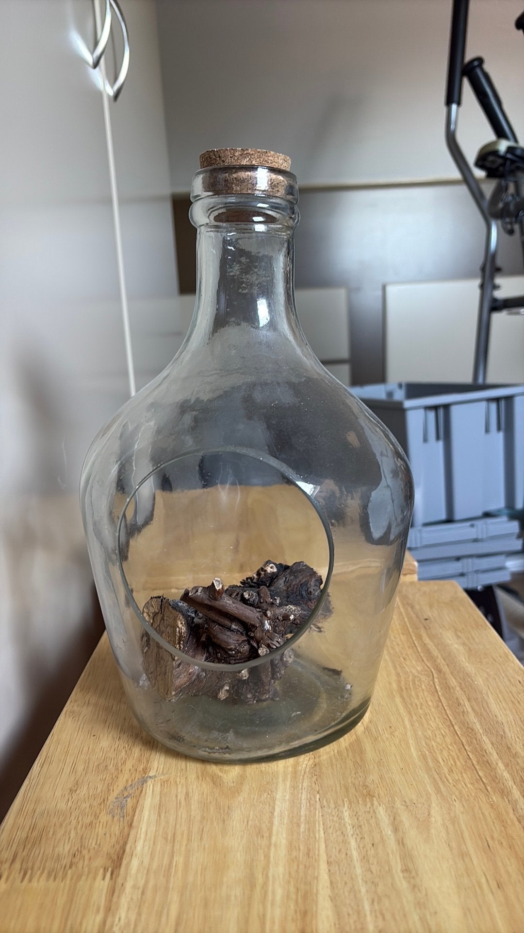 Glazen stolp, Glas, Ophalen, Zo goed als nieuw, Met kurk